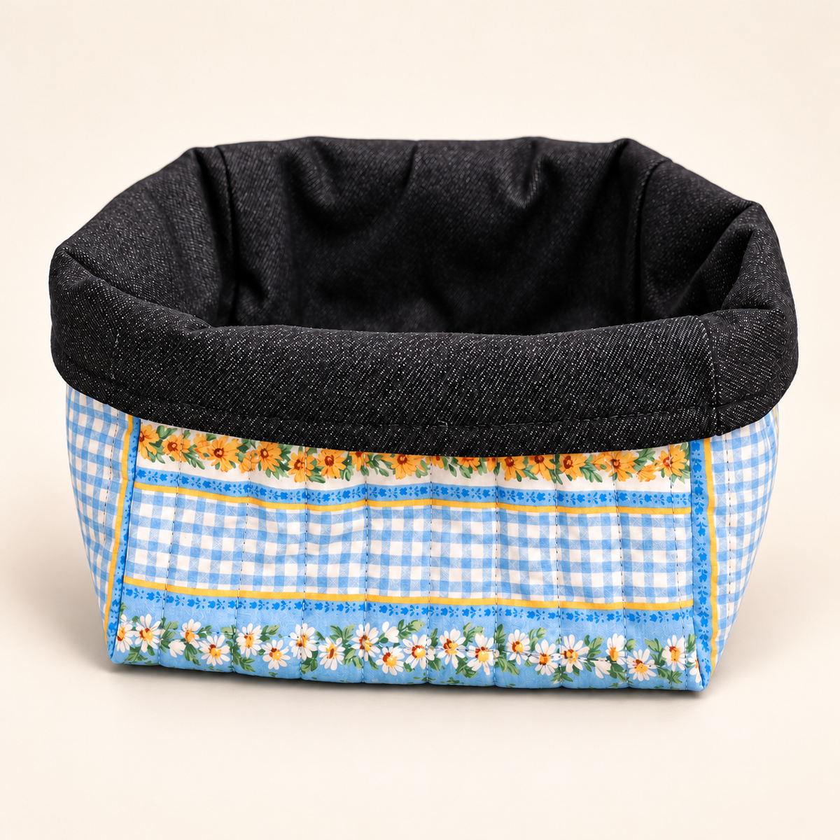 Reversible Fabric Basket sewing pattern - Medium size square studio hero image