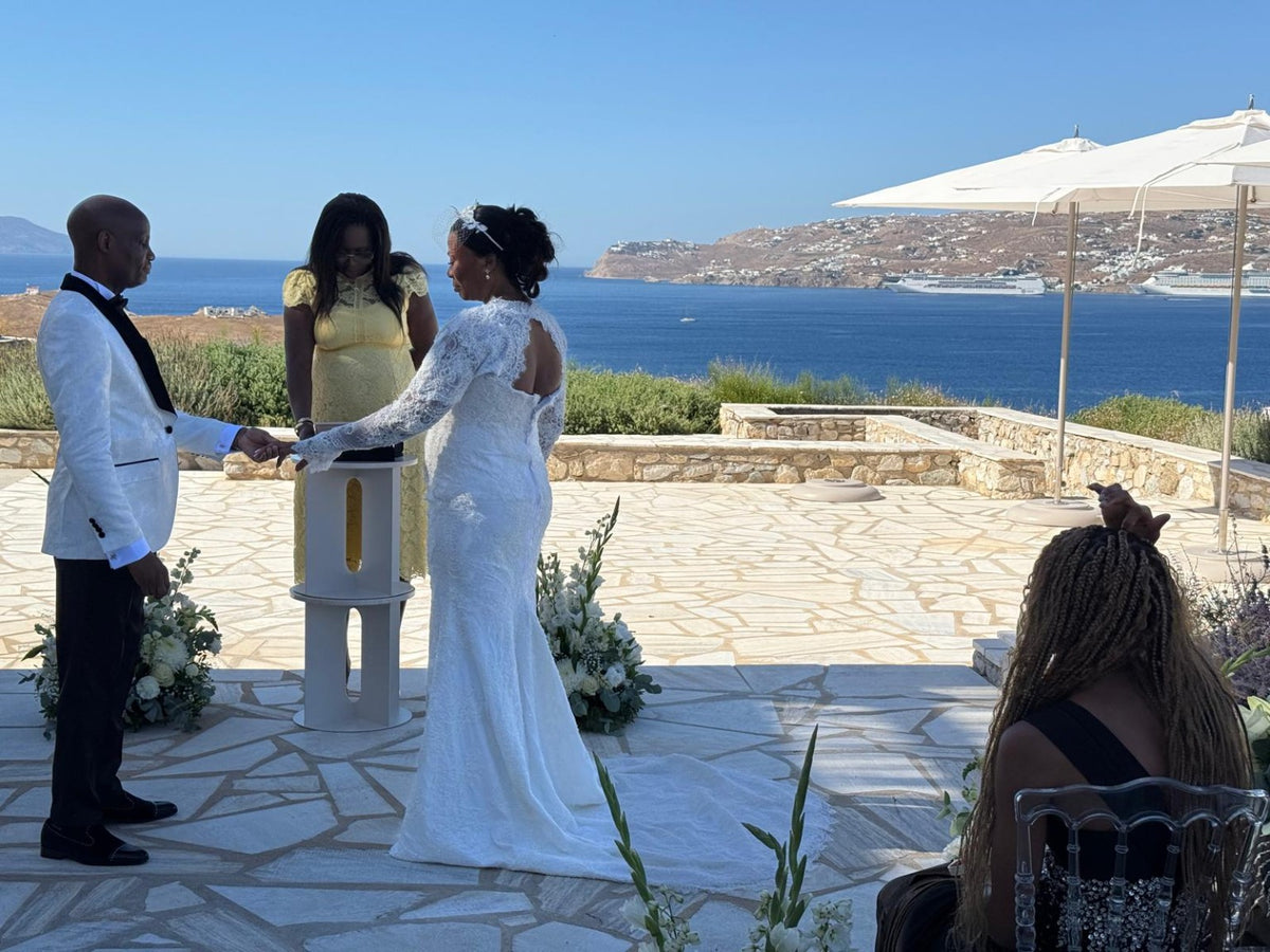 Alternative view of a seaside wedding ceremony